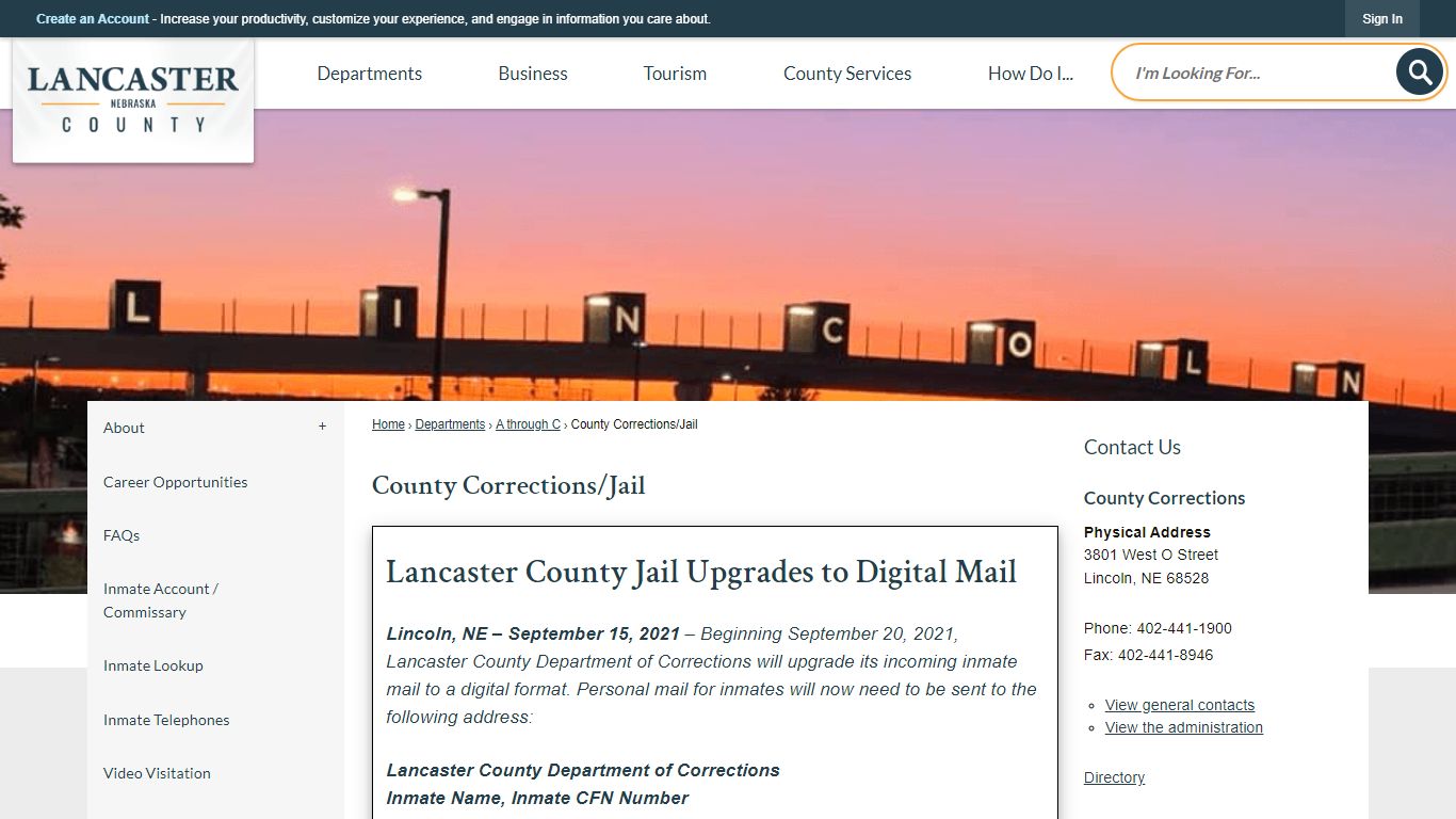 County Corrections/Jail | Lancaster County, NE